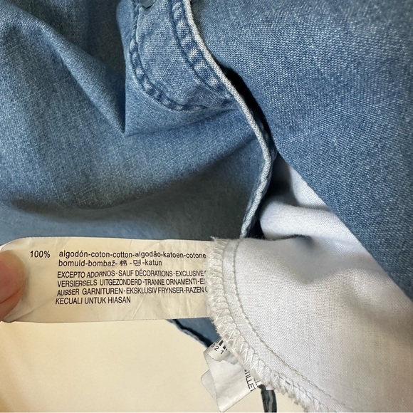 Zara Oversized Denim Button Down Shirt Dress Size Small - Picture 12 of 12